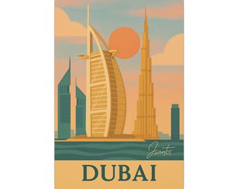 Dubai-Wandbild auf Leinwand, Burj Khalifa-Druck, Skyline-Kunst von Dubai, luxuriöse Wanddekoration, geometrische Kunst – Leinwand (verschiedene Größen) – versandkostenfrei