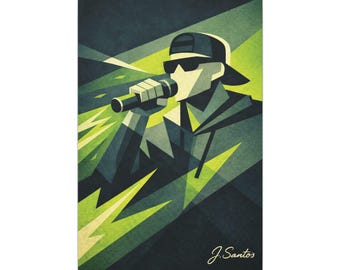 Rap Flow Leinwandbild, geometrische abstrakte Wandkunst, urbane Musikdeko, moderner Streetstyle-Druck – Leinwand (verschiedene Größen) – versandkostenfrei