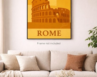 Rom-Wandbild auf Leinwand, Kolosseum-Druck, Italienische Wanddekoration, Geometrisch-abstrakte Kunst, Römische Architektur – Leinwand (verschiedene Größen) – Versandkostenfrei