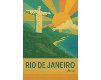 Rio de Janeiro Wandbild auf Leinwand, Brasilien Reisedruck, Christus der Erlöser, Tropische Landschaft – Leinwand (verschiedene Größen) – Versandkostenfrei