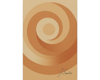 Abstrakte minimalistische Wandkunst, geometrischer Spiral-Leinwanddruck, Mid-Century-Modern-Kunst – Leinwand (verschiedene Größen) – versandkostenfrei