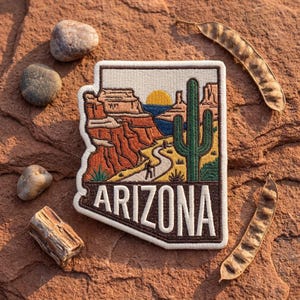 Arizona Desert Landscape Patch – Embroidered Southwest Travel Souvenir