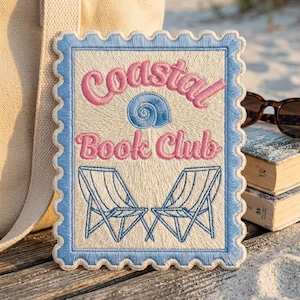 Coastal Book Club Patch – Embroidered Beach Reading Souvenir