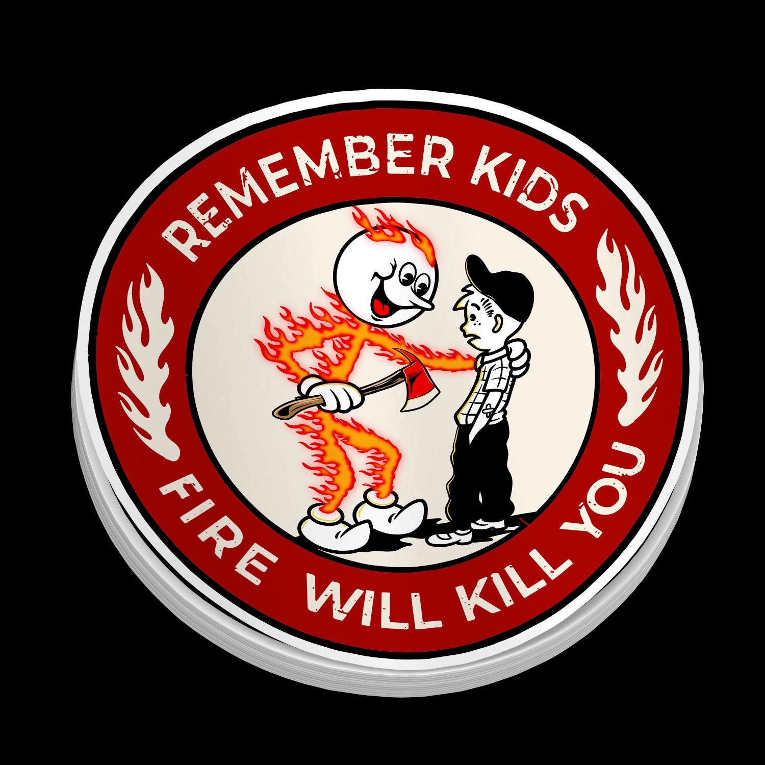 Remember Kids Firefighter Sticker, Fire Safety Decal, Funny Fire Dept ...