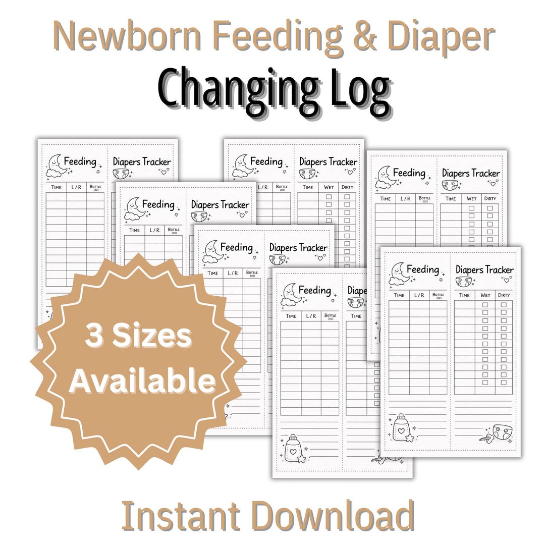 Baby Feeding & Diaper Tracker Printable | Newborn Daily Log | Baby Care ...