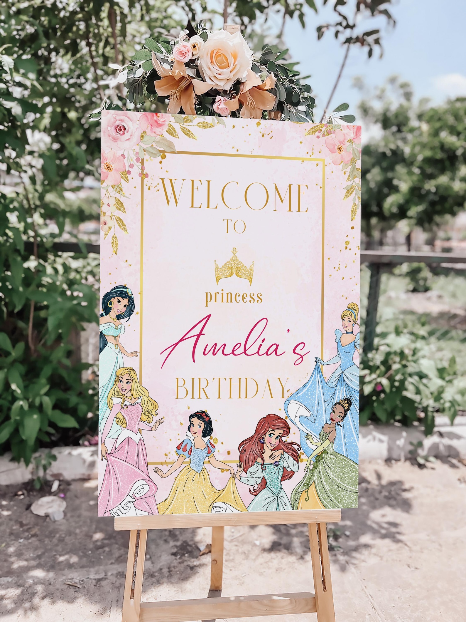 Welcome Princesses Editable Princess Birthday Welcome Sign: Customizable Party Decor ...