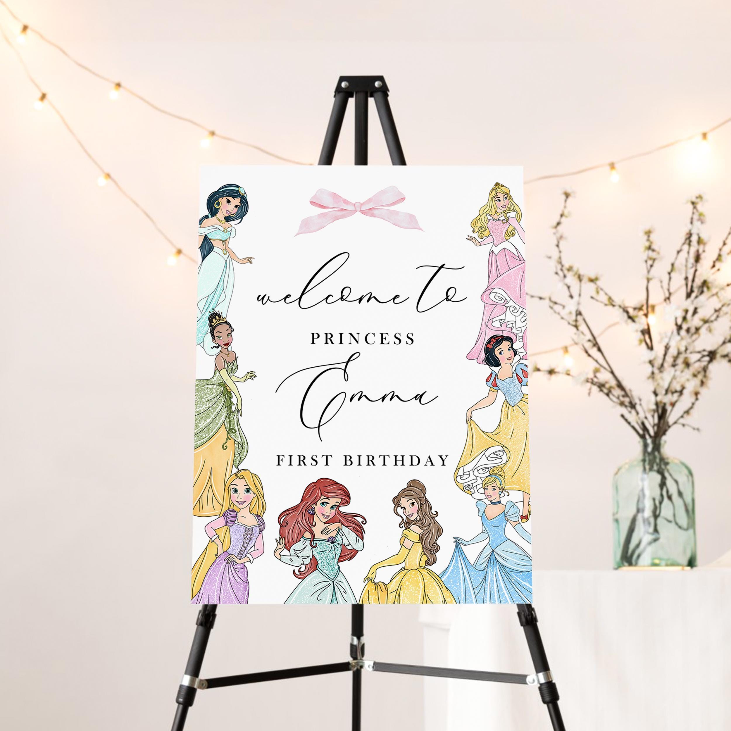 Princess Birthday Welcome Sign: Customizable Party Decor (digital ...