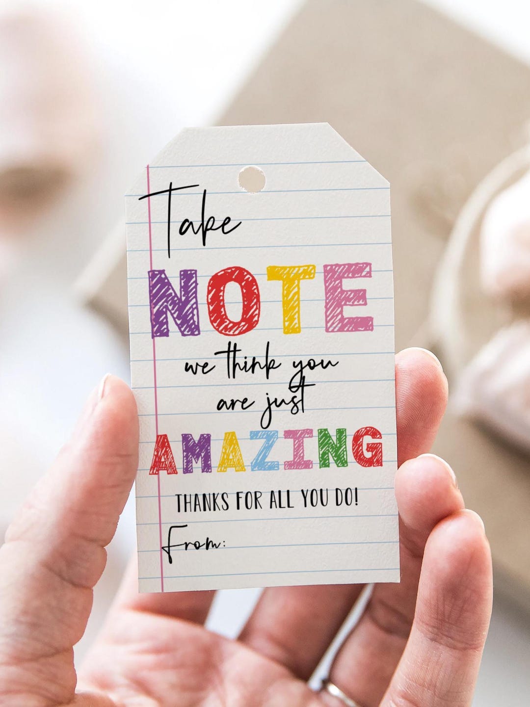 Teacher Appreciation Gift Tag: Printable End of School Year Favor ...