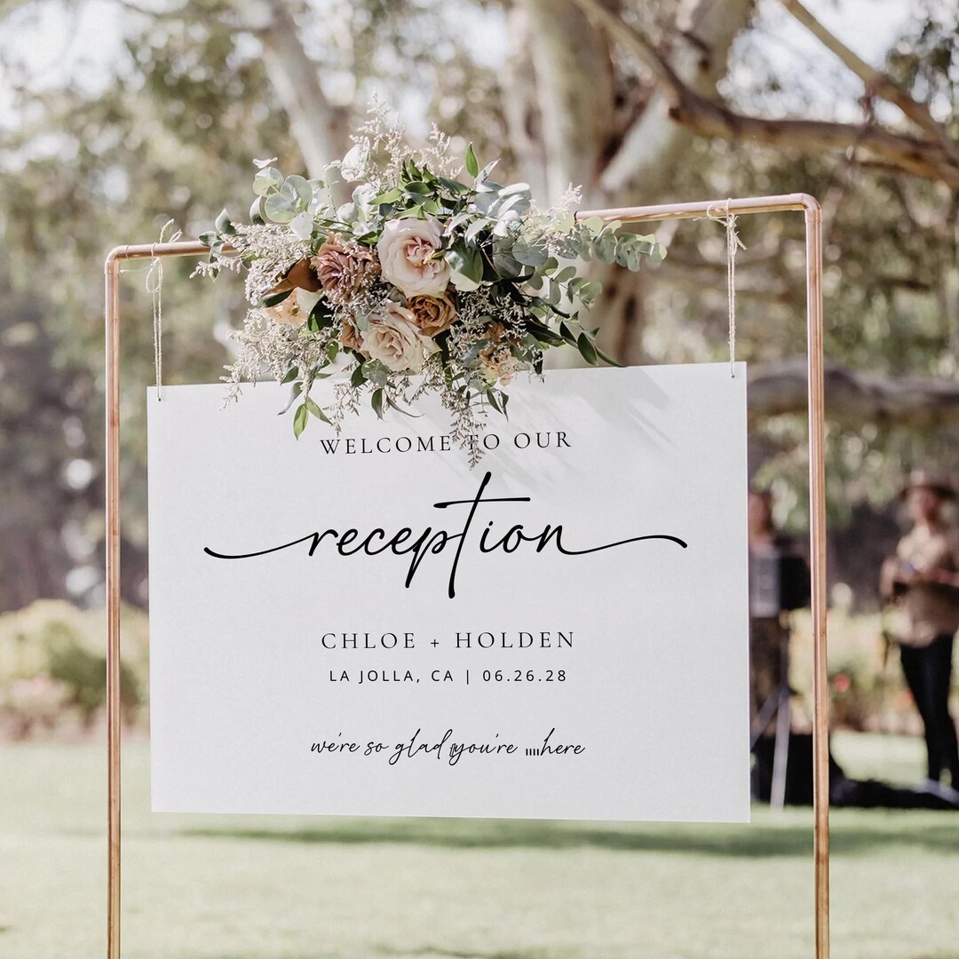Reception Wign In Elegant Wedding Reception Welcome Sign: Minimalist Printable (digital ...