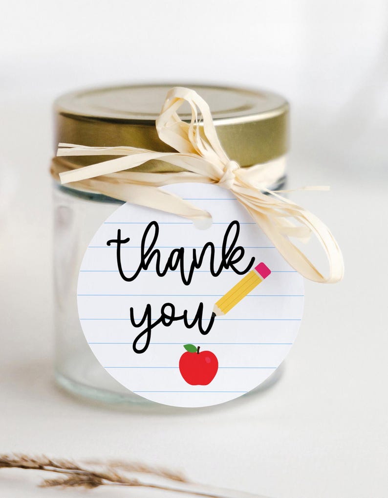 Teacher Appreciation Gift Tag Printable: DIY Thank You (digital ...