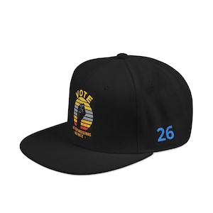 Vote Embroidered Snapback | Colorful Vote Patch, Number 26 Side Embroidery