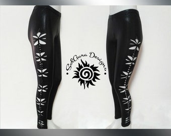 CHEEKY Legs - Größe MEDIUM / LARGE - Junior / Frauen Super Sexy geschnittene und gewebte Leggings, Wet Look, Burning Man, Rocker, Heavy Meta, Rock Chic