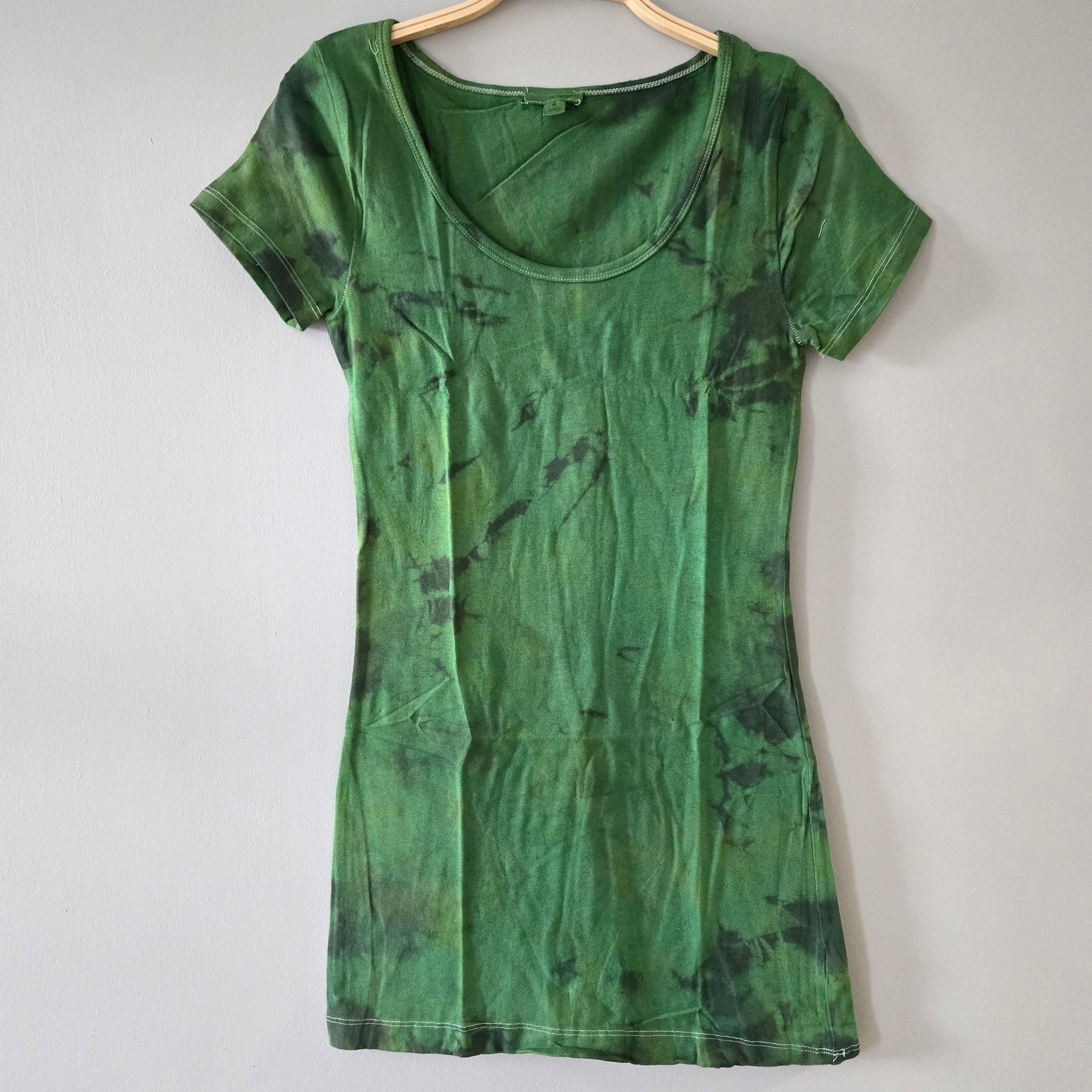 green tie dye mini dress Green Tie Dye Ruffle Mini Dress