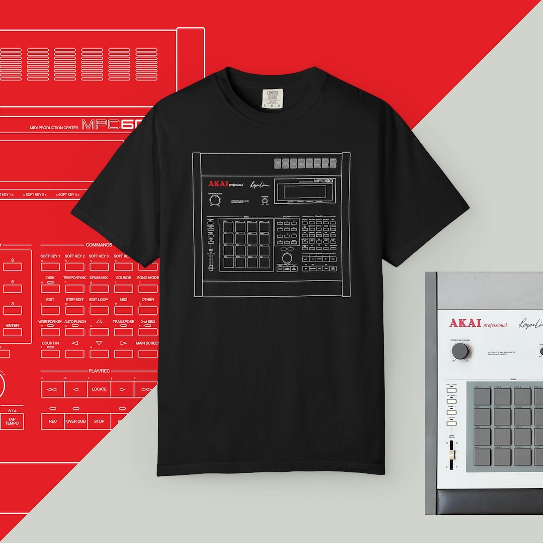 Akai MPC Sampler T-shirt, MPC60 Hip Hop Beat Maker Tee, Music Producer ...