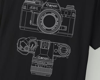 Camiseta Canon AE-1 / Camiseta retro con cámara de película de 35 mm / Regalo de fotografía analógica / Camiseta con estampado de cámara japonesa / Para amantes de la fotografía