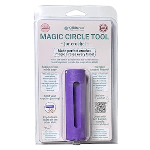 May include: A purple KelliDream Magic Circle Tool for crochet, packaged in a clear plastic blister pack. The packaging includes text that reads "Make perfect crochet magic circles every time!" and "Magic circles made easy!"
