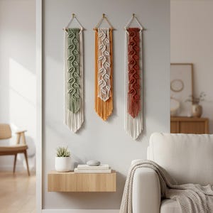 Bohemian Leaf Macrame Wall Hanging | Handwoven Tapestry with Fringe | Modern Boho Home Decor
