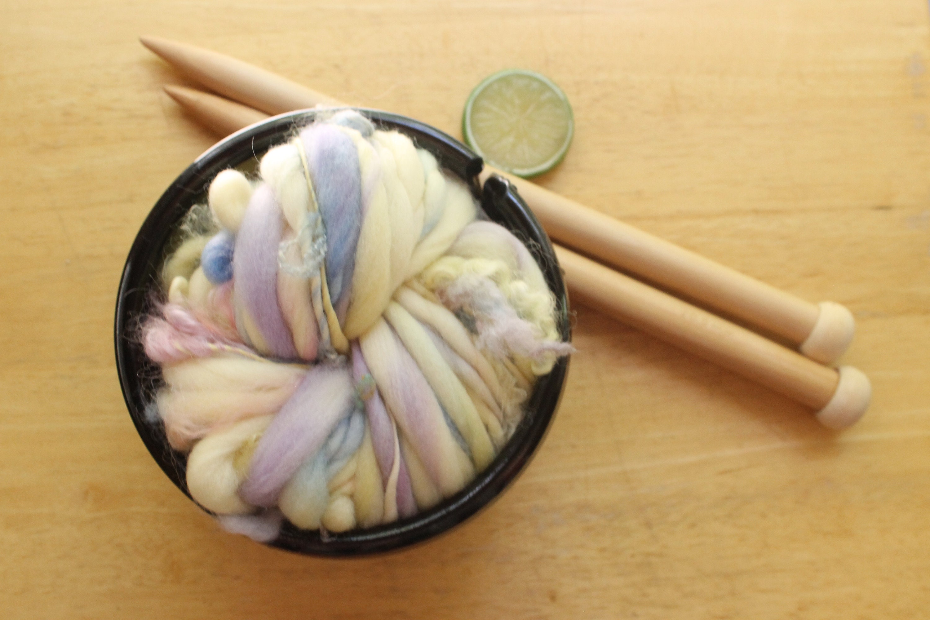 Curly Yarn Thick and Thin Yarn Pastel Yellow Yarn for Etsy