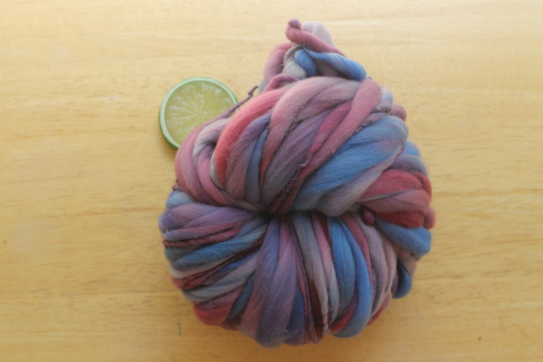 Thick and Thin Yarn Blue and Purple Yarn Berry Yarn Bulky Etsy