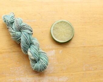 Mini Skein Yarn, Handspun Yarn, Green Yarn, Sport Weight Yarn, Blue Yarn, Knitter Gift, Yarn Sample, Weaving Yarn, 2 ply Yarn, Merino Yarn