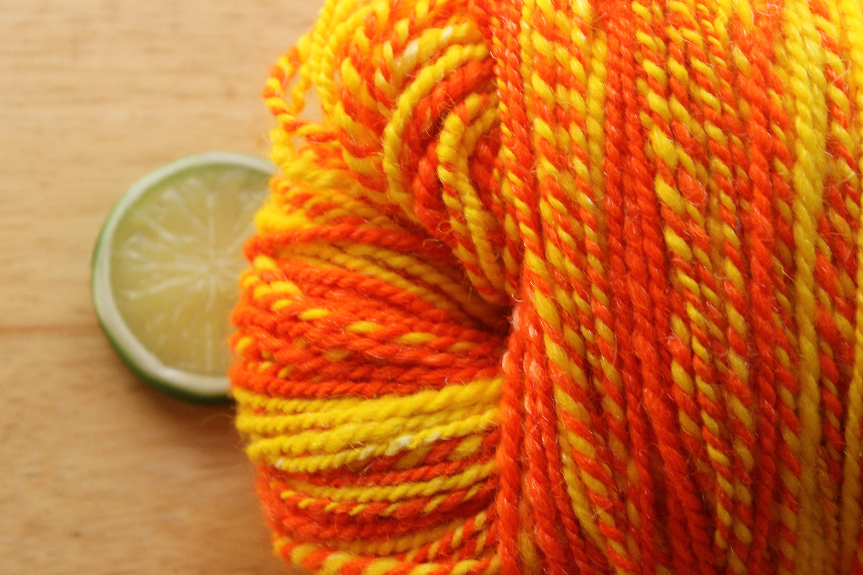 Orange Yarn, Sparkly Yarn, Handspun Yarn, Yellow Yarn, Chunky Crochet Yarn,  Knitting Wool, 3 Ply Yarn, Bulky Yarn, Neon Yarn, Handmade Yarn 
