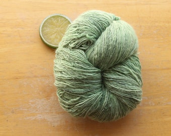 Sage Green Hand Dyed, Angora Wool Yarn, Handspun Yarn, Fingeringweight Yarn, Luxury Yarn, Knitter Gift, Crochet Yarn, Pastel Yarn, Soft Yarn