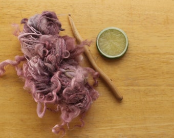 Lilac Yarn, Mauve Yarn, Handspun Art Yarn, Curly Yarn, Mini Skein Yarn, Merino Wool Yarn, Weaving Yarn, Knitting Yarn, Crochet Yarn, DK Yarn