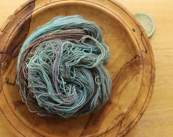 Blue and Green Yarn, Gray Yarn, Handspun Wool Yarn, Sage Green Yarn, Knitter Gift, Brown Yarn, Sport Weight Hand Dyed Yarn Soft, Shawl Yarn