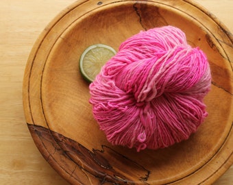 Hot Pink Yarn, Self Striping Yarn, Handspun Wool Yarn, Sparkly Yarn, Gradient Yarn, Neon Yarn, Knitting Wool, Crochet Yarn, Weaving Yarn