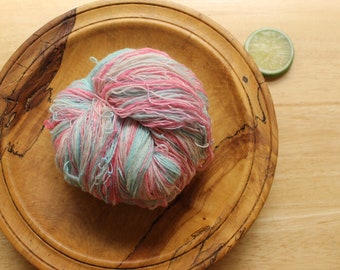 Pink Yarn, Blue Yarn, Sparkly Yarn, Lace Weight Yarn, Handspun Merino Silk Yarn, Knitting Wool, Shawl Yarn, Pastel Yarn, White Yarn Soft