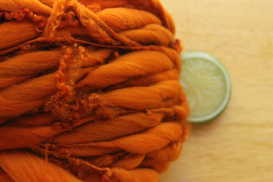 Curly Yarn Pumpkin Yarn Thick and Thin Yarn Orange Yarn - Etsy