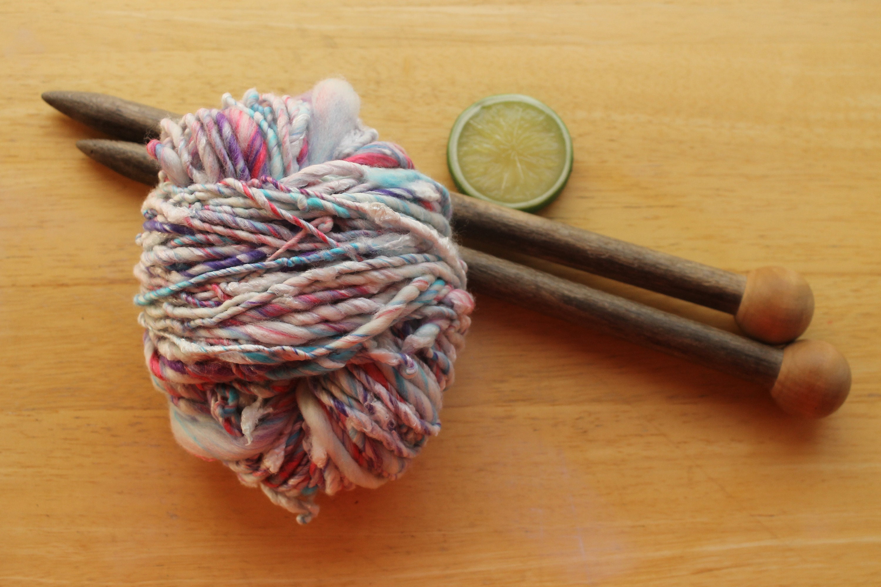 Handspun Blue Pink White Yarn CANDY FLOSS Merino Wool Etsy