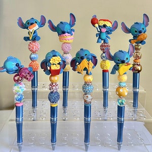 Stitch feed me series, custom character inspired beaded autograph pens, Stitch gift, Stitch feed me series 2, birthday gift, thank you gift