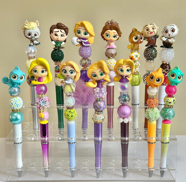 Rapunzel Tangled Beaded Pen: Collectible Characters - Refillable Ink - Etsy