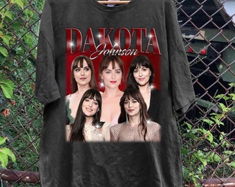 Dakota Johnson Collage Graphic Tee, 90s Bootleg Style, Comfort Colors Unisex Shirt