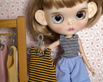 Chaleco a rayas hecho a mano para muñecas Blythe 1/6 BJD AZONE obistu licca de 30 cm, ropa y accesorios