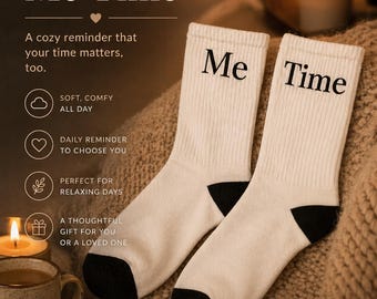 Chaussettes ras du cou | Chaussettes de détente, cadeau douillet pour femme, c'est l'heure pour moi