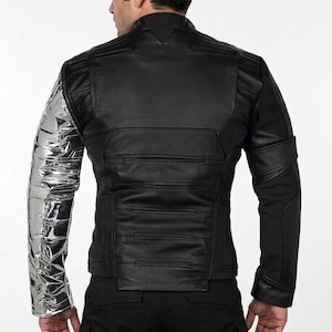Imitatieleren jack voor heren – op wintersoldaat geïnspireerd tactisch pantser cosplay afbeelding 9