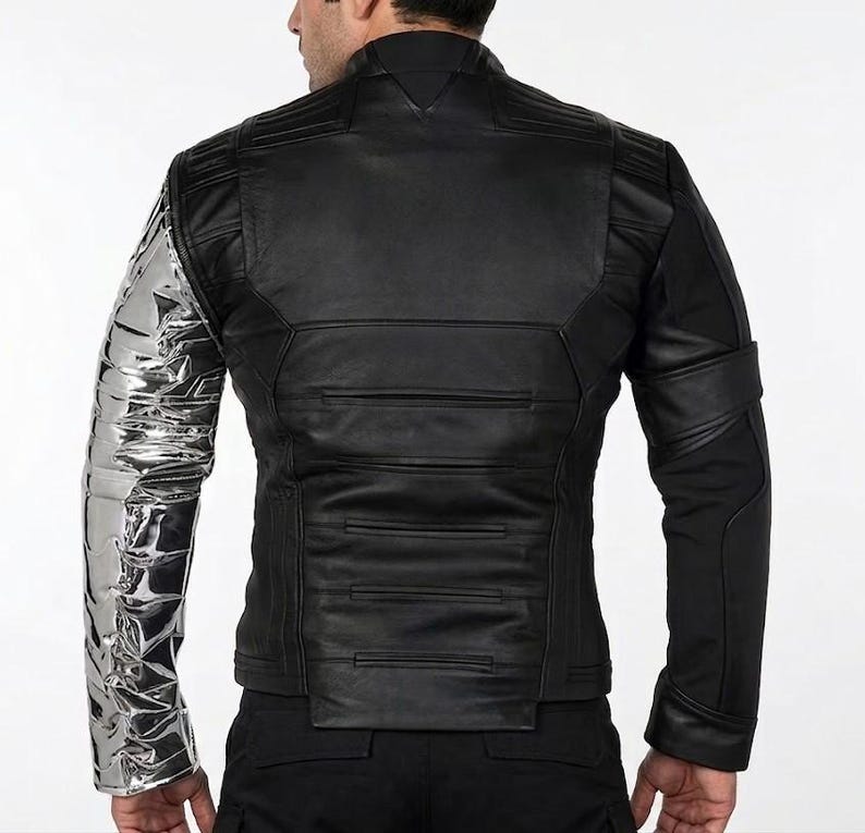 Imitatieleren jack voor heren – op wintersoldaat geïnspireerd tactisch pantser cosplay afbeelding 9