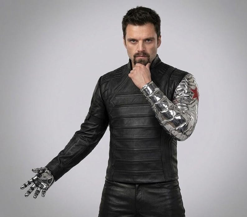 Imitatieleren jack voor heren – op wintersoldaat geïnspireerd tactisch pantser cosplay afbeelding 7