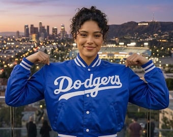 Vintage  Blue Bomber Satin Varsity Jacket – Unisex Baseball Letterman Jacket Gameday Streetwear Jackets