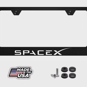 【希少・米国ヴィンテージ】プラチナ空枠 10%IRIDIUM PLAT Space X Chrome License Plate Frame - Stainless Steel, Universal