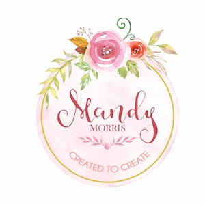 Logo Design / Premade Logo / Photography Logo / Jewelry Logo / Floral Logo / Watercolor Logo image 1