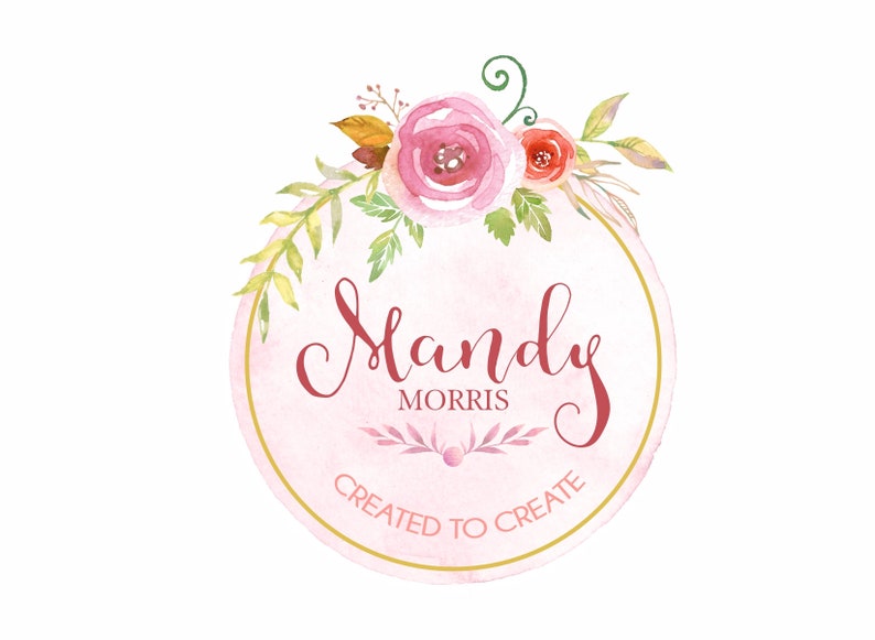 Logo Design / Premade Logo / Photography Logo / Jewelry Logo / Floral Logo / Watercolor Logo image 1