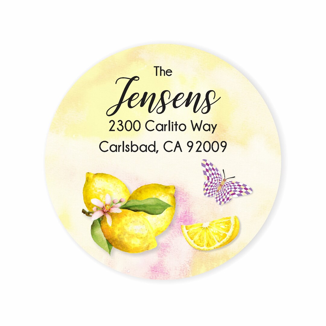 Lemon Address Labels Stickers / Farmhouse / Country Chic / Etsy