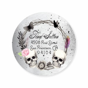 Goth Skull Till Death Do Us Part Address Labels Stickers Gothic