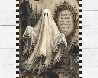 Spookachtig Halloween Gotische Zwarte Kat Oude Wereld Decoupage Ephemera Digitaal Papier Printbaar DIY