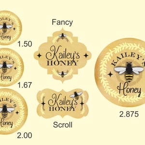 Shabby Chic Bee Personalized Labels Stickers / Wedding Invitation Seals image 2