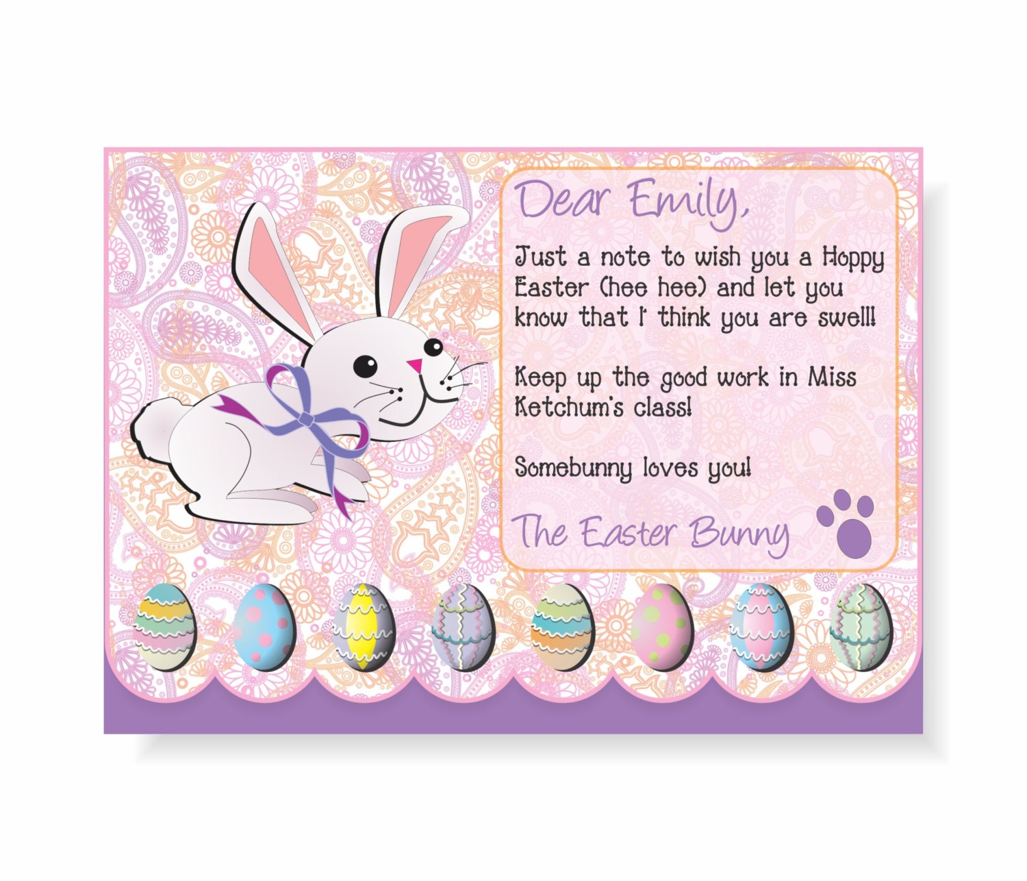 Personalized Note from the Easter Bunny Etsy