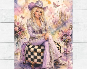 Dolly Cowgirl Country Icon Pin Up Decoupage Digital Download Paper Printable DIY